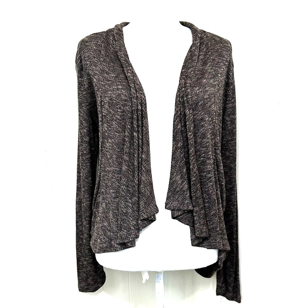 Haute Monde Women Sweater Cardigan Size Large Brown Long Sleeve Open Cardigan